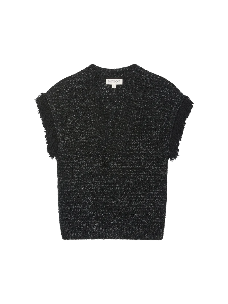 HAZEL VEST (REVERSE BLACK MELANGE) - NATION