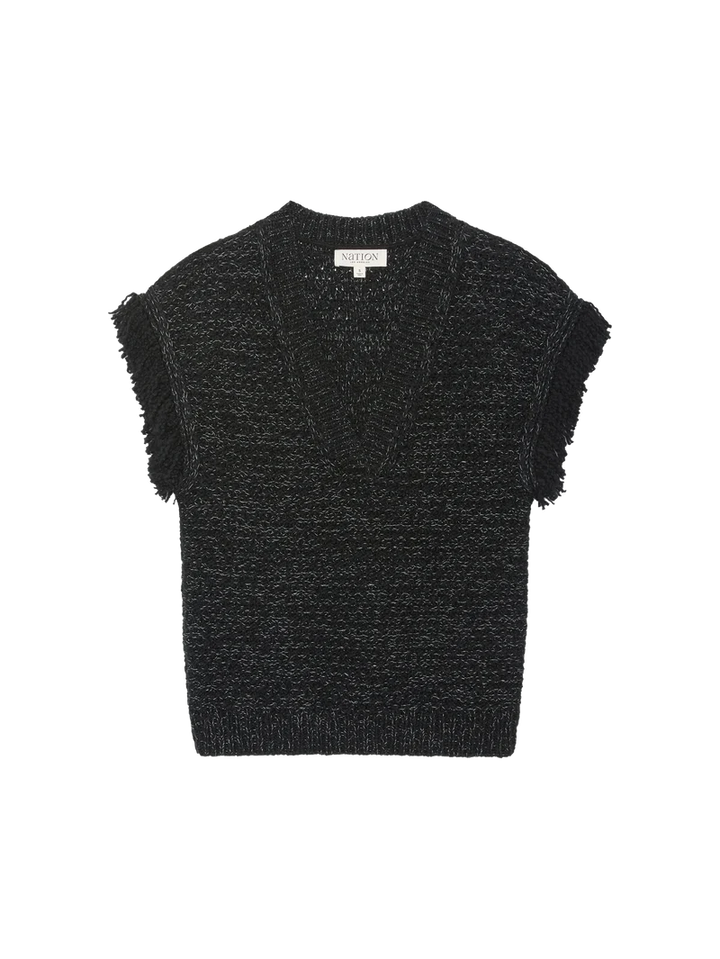 HAZEL VEST (REVERSE BLACK MELANGE) - NATION