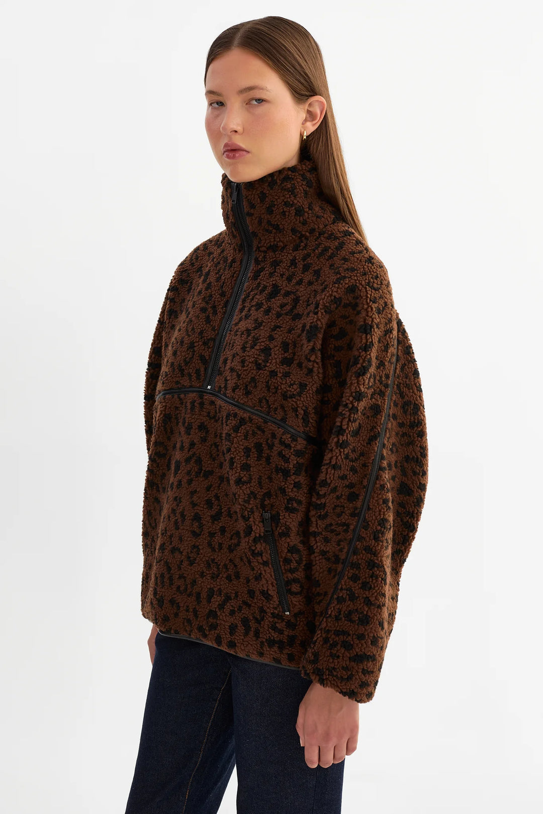 HELSA FLEECE PULLOVER (LEOPARD) - LAMARQUE