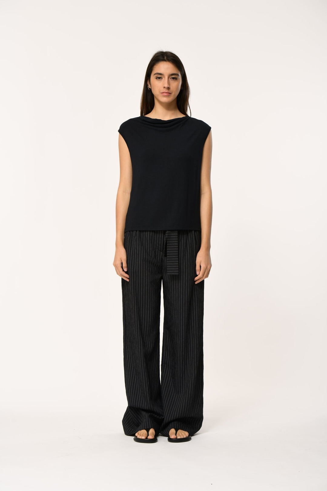 LORIS COWL NECK TOP (NOIR) - HUMILITY
