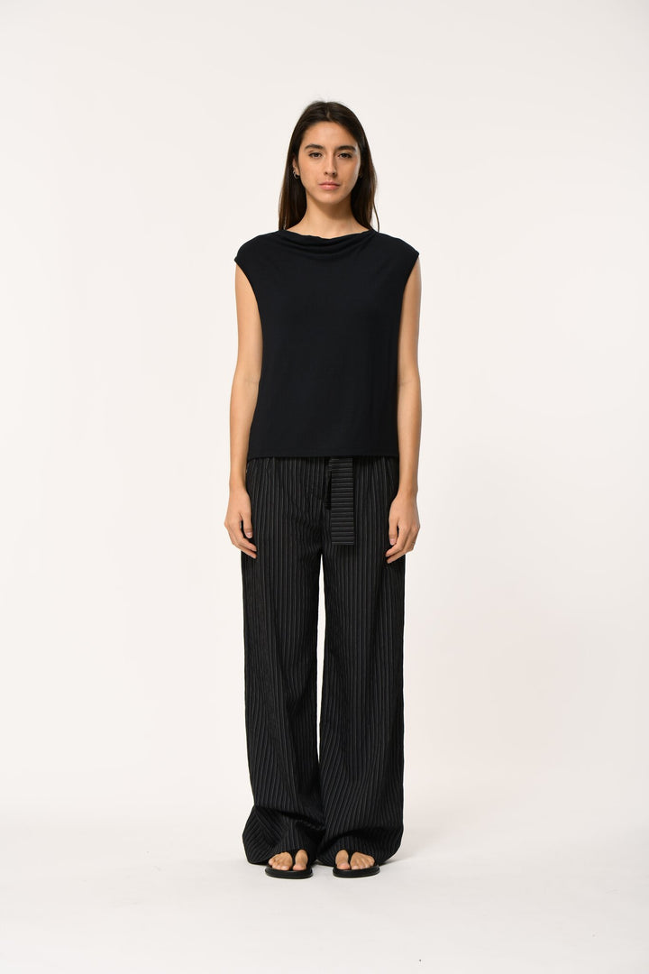 LORIS COWL NECK TOP (NOIR) - HUMILITY