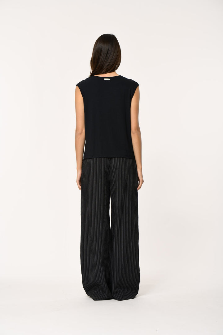 LORIS COWL NECK TOP (NOIR) - HUMILITY