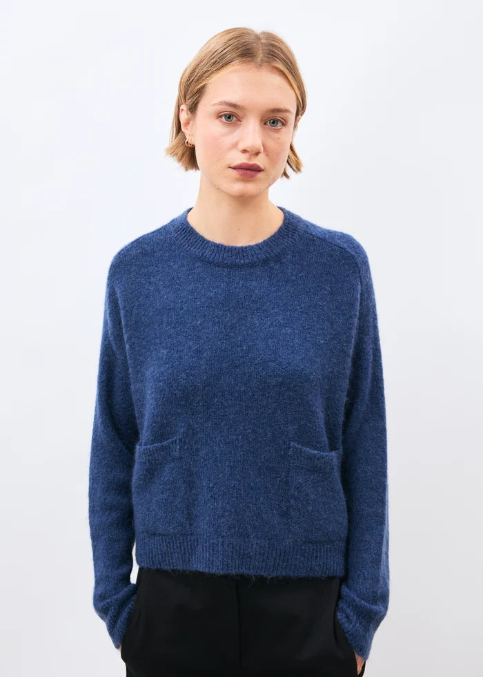 KINKATA TWO POCKET SWEATER (COBALT) - HUMILITY
