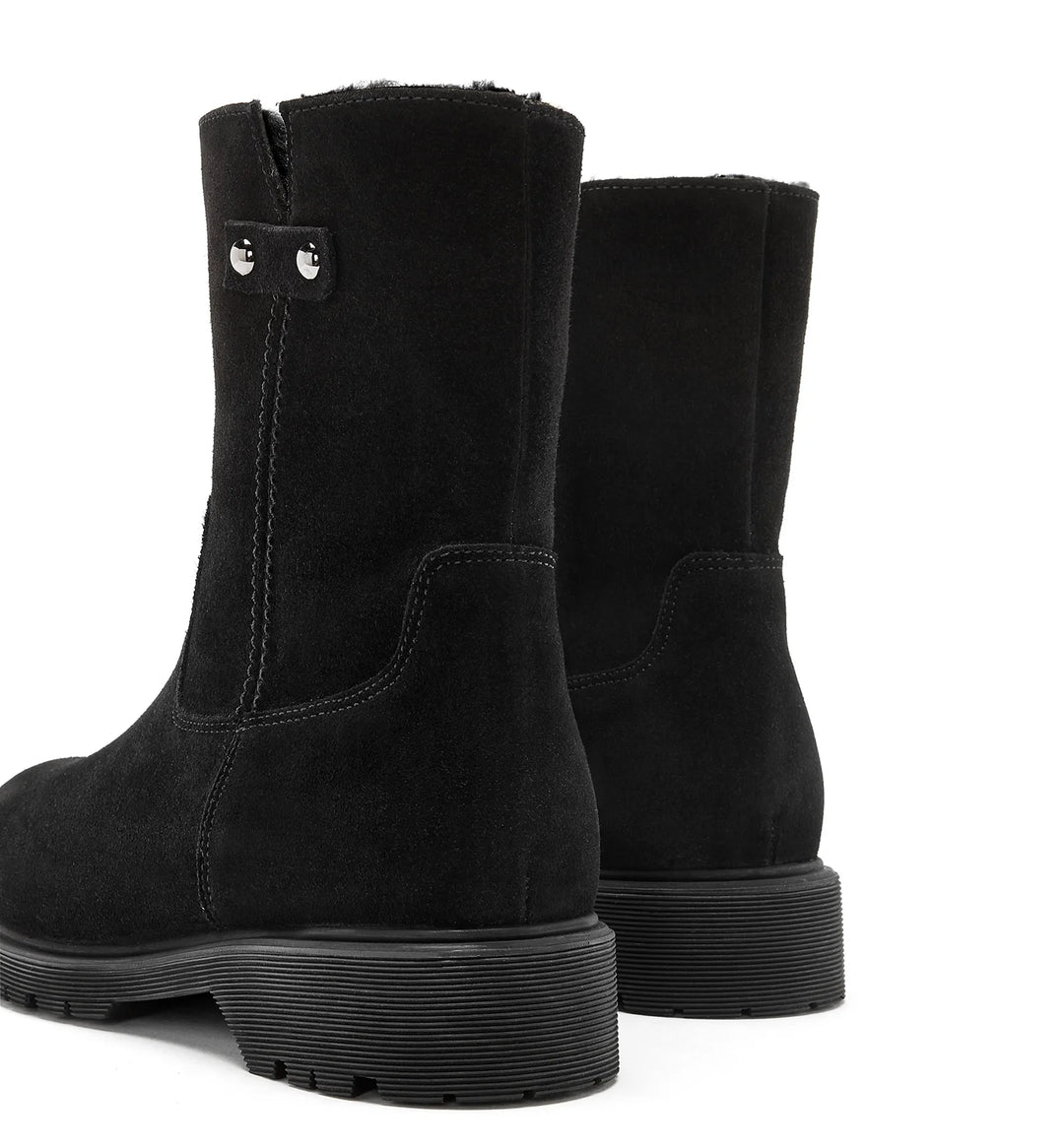 HOGAN SHEARLING-LINED SUEDE BOOTIE (BLACK) - LA CANADIENNE