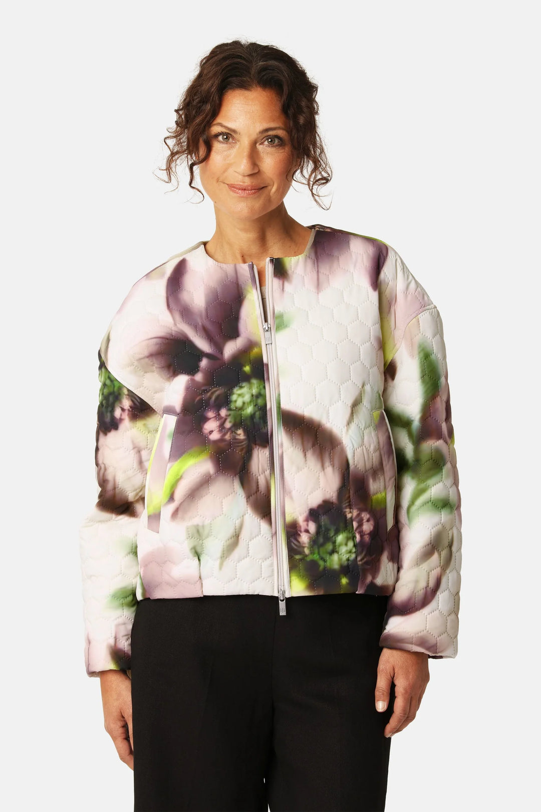 SHORT QUILTED HONEYCOMB JACKET (LIGHT FLOWER) - ILSE JACOBSEN