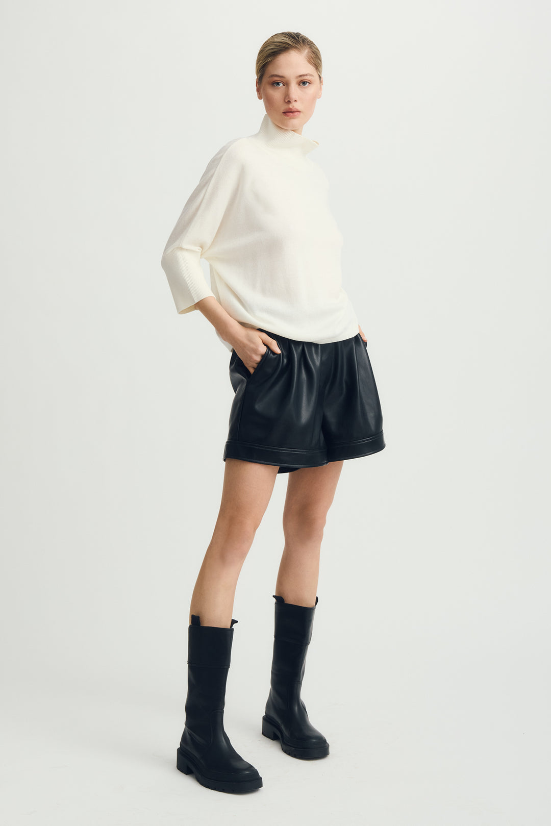 HUGO ELBOW SLEEVE TURTLE NECK SWEATER - MELISSA NEPTON