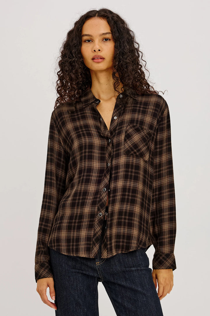 HUNTER PLAID SHIRT (ALMOND BLACK) - RAILS