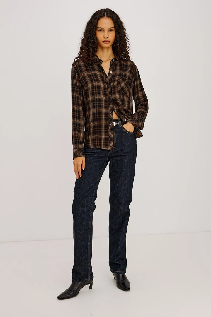 HUNTER PLAID SHIRT (ALMOND BLACK) - RAILS