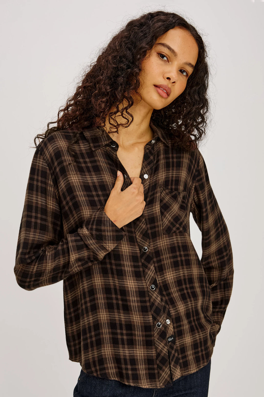 HUNTER PLAID SHIRT (ALMOND BLACK) - RAILS