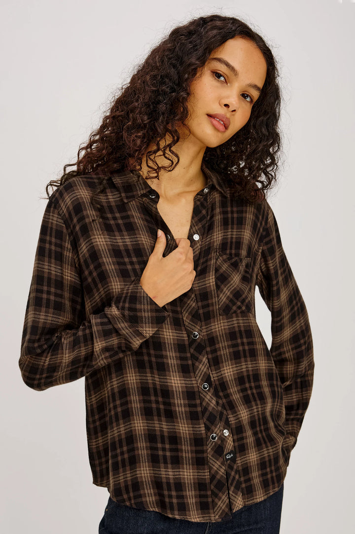 HUNTER PLAID SHIRT (ALMOND BLACK) - RAILS