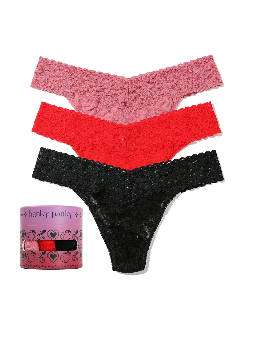 3 PACK LOW RISE THONG (VALENTINE'S DAY) - HANKY PANKY