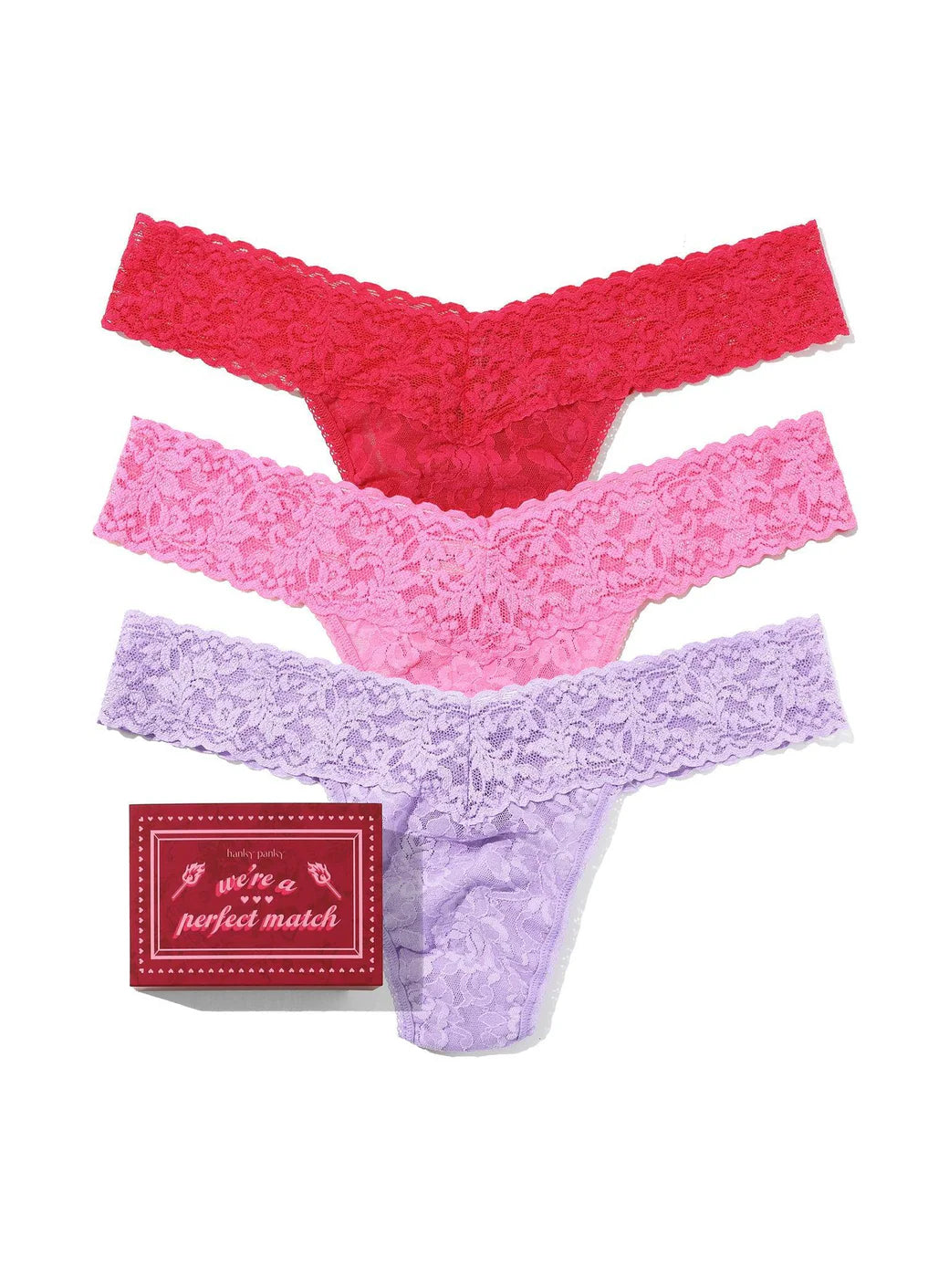 VDAY MATCHBOOK 3PCK ORIGINAL RISE THONG - HANKY PANKY