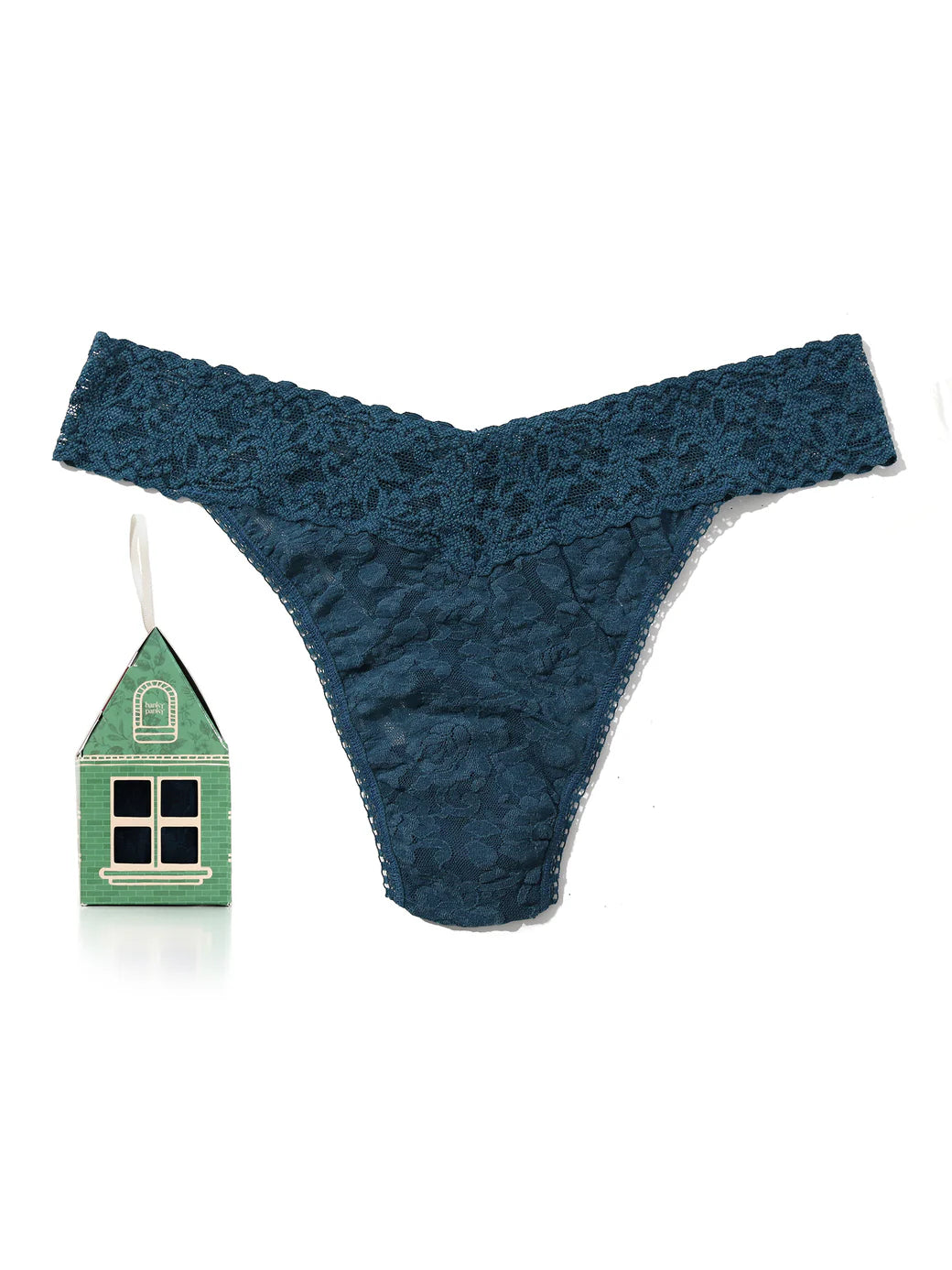 GINGERBREAD HOUSE LOW RISE THONG (DEEP WATER BLUE) - HANKY PANKY