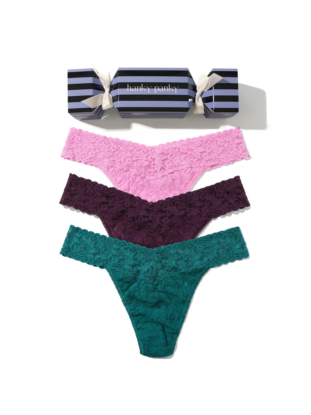 HOLIDAY CRACKER 3PACK ORIGINAL RISE THONG - HANKY PANKY