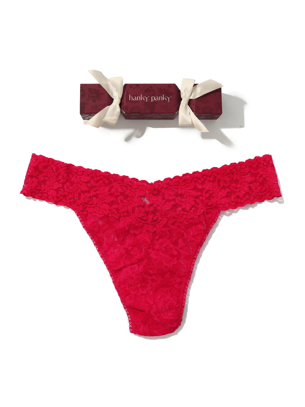 HOLIDAY CRACKER LOW RISE THONG (BEET JUICE) - HANKY PANKY