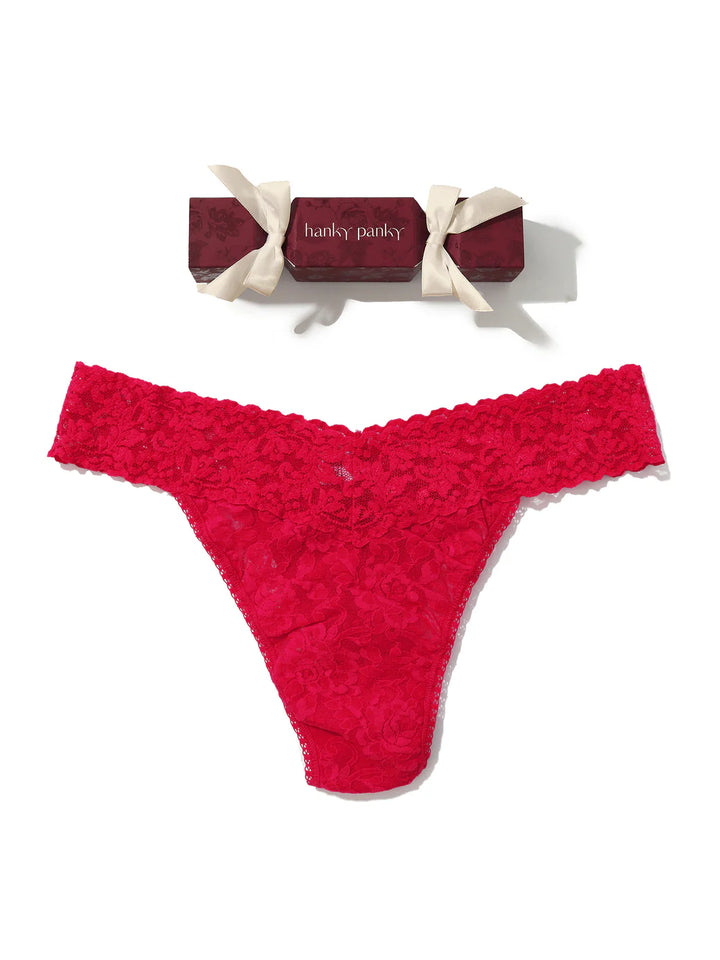HOLIDAY CRACKER LOW RISE THONG (BEET JUICE) - HANKY PANKY