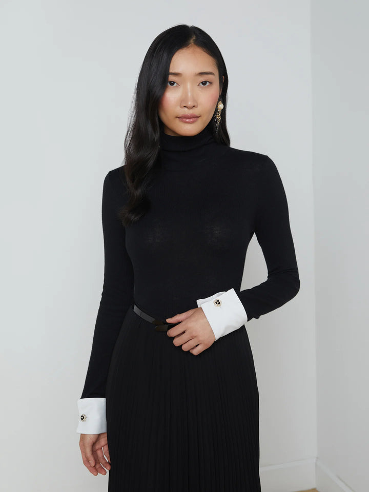 FLORA POPLIN CUFF SWEATER - L'AGENCE