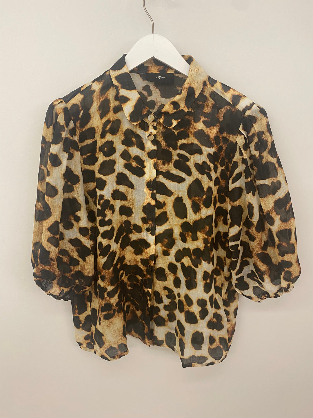 PUFF SHORT SLEEVE BLOUSE (LEOPARD) - 7 FOR ALL MANKIND