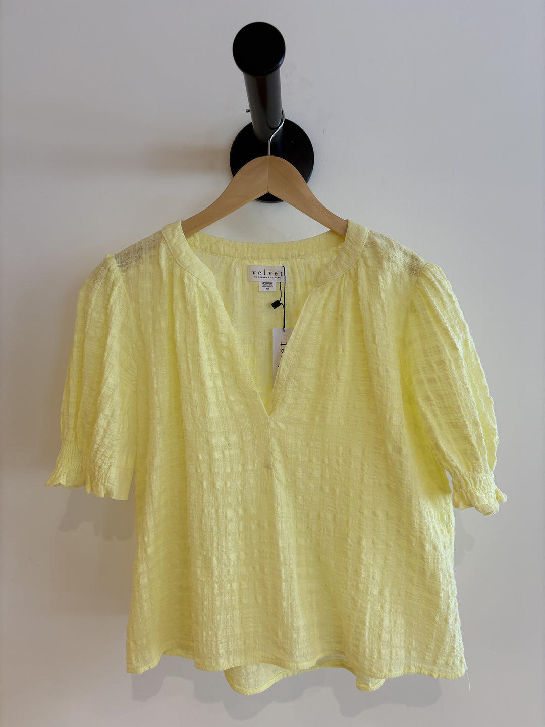 BONITA TEXTURED GAUZE TOP (LEMON) - VELVET