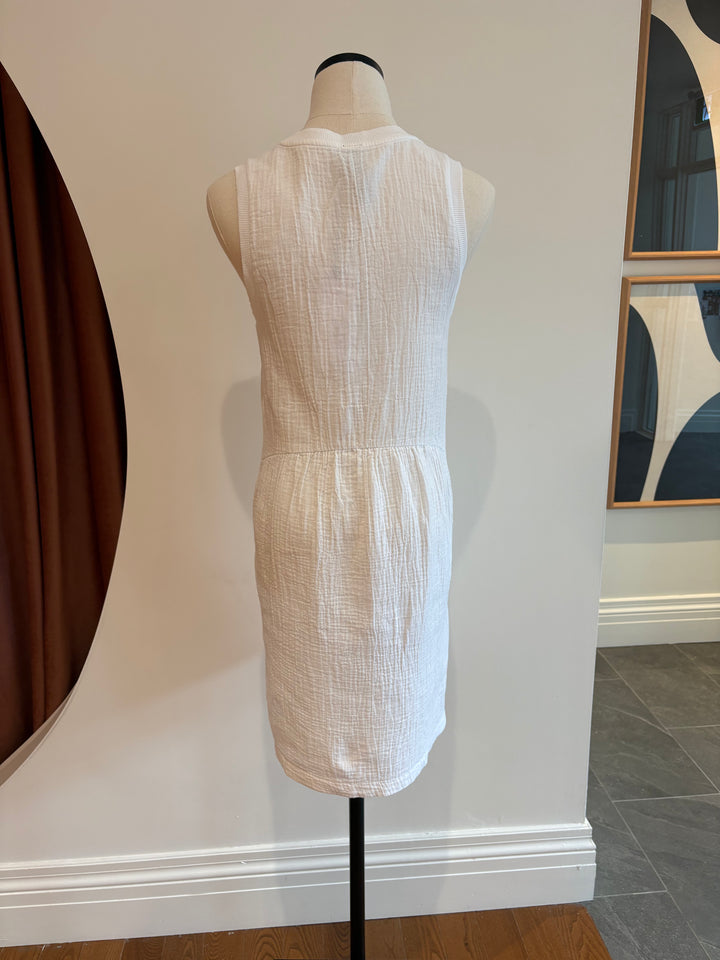 V-NECK TANK HIGH-LOW DRESS (WHITE) - BOBI