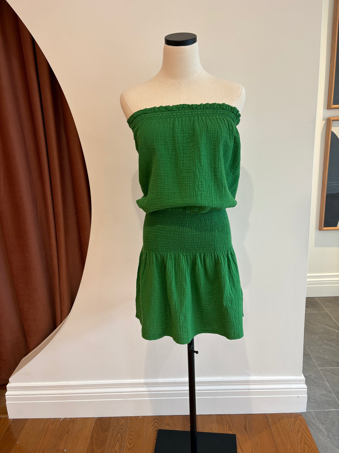 SMOCKED TUBE COVER UP DRESS (GRASS) - BOBI