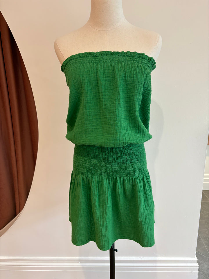 SMOCKED TUBE COVER UP DRESS (GRASS) - BOBI