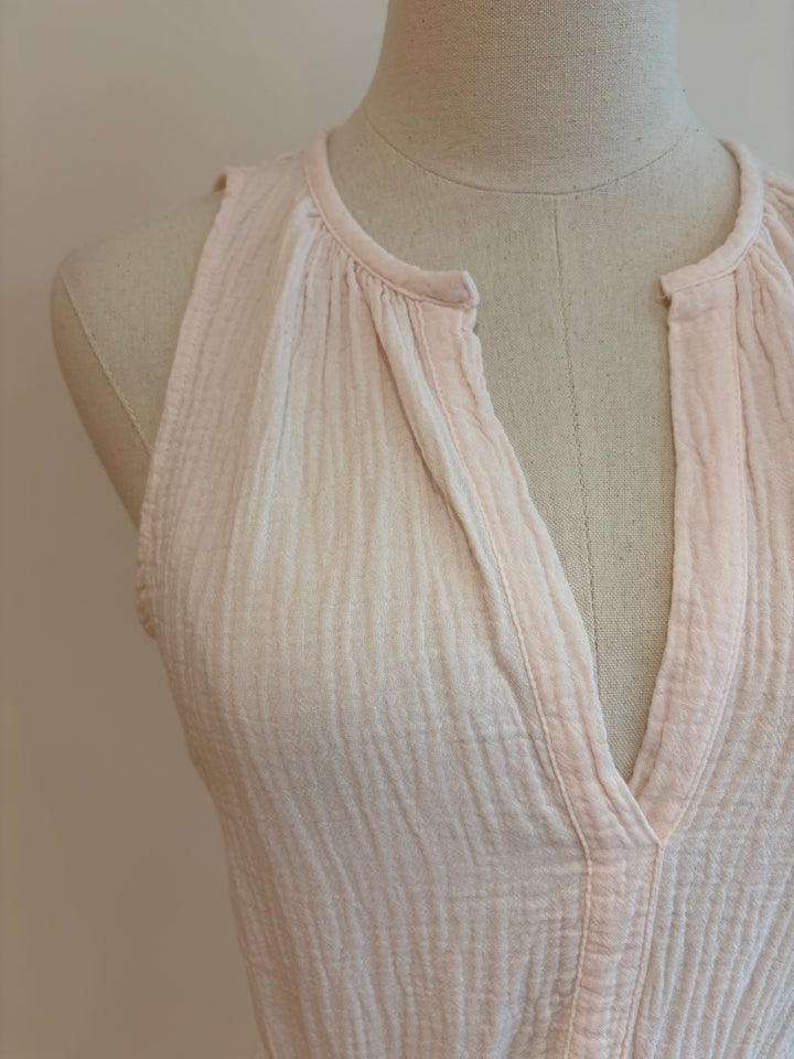 V-NECK GATHERED WAIST MIDI DRESS (BALLET PINK) - BOBI