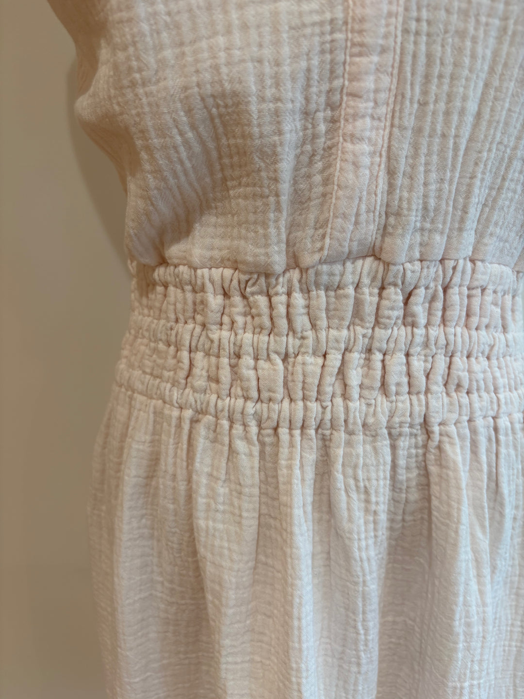 V-NECK GATHERED WAIST MIDI DRESS (BALLET PINK) - BOBI