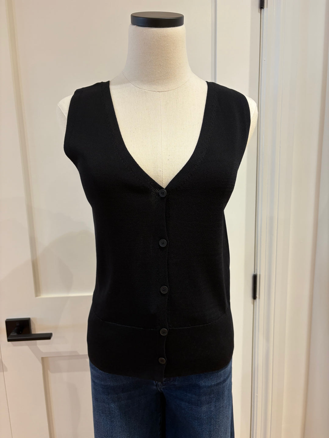 KNITTED BUTTON UP VEST - SANCTUARY