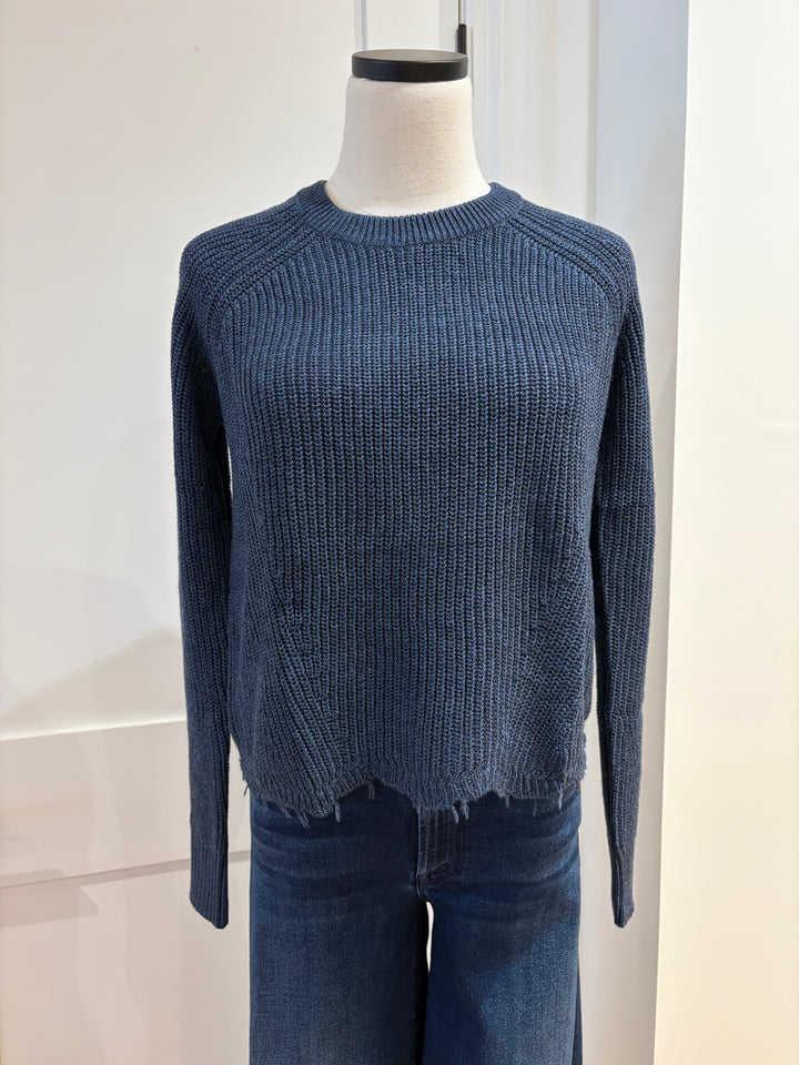 DISTRESSED SCALLOP SHAKER (DENIM) - AUTUMN CASHMERE