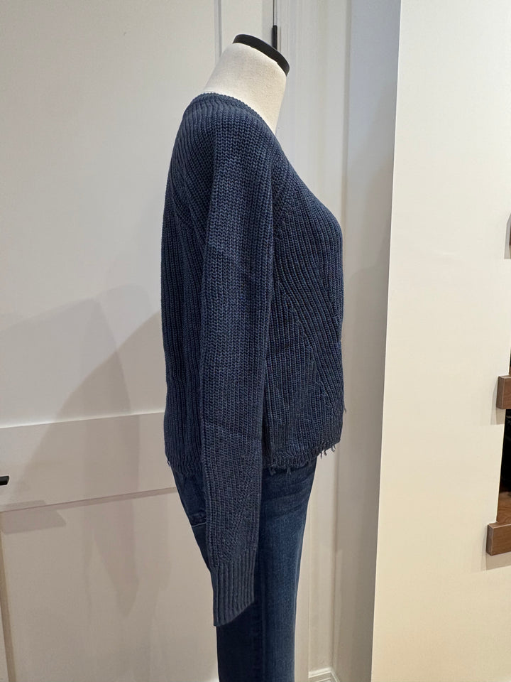 DISTRESSED SCALLOP SHAKER (DENIM) - AUTUMN CASHMERE