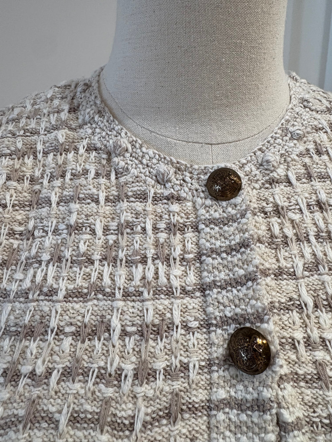 LONG TWEED VEST W/ FRINGE (NATURAL COMBO) - AUTUMN CASHMERE