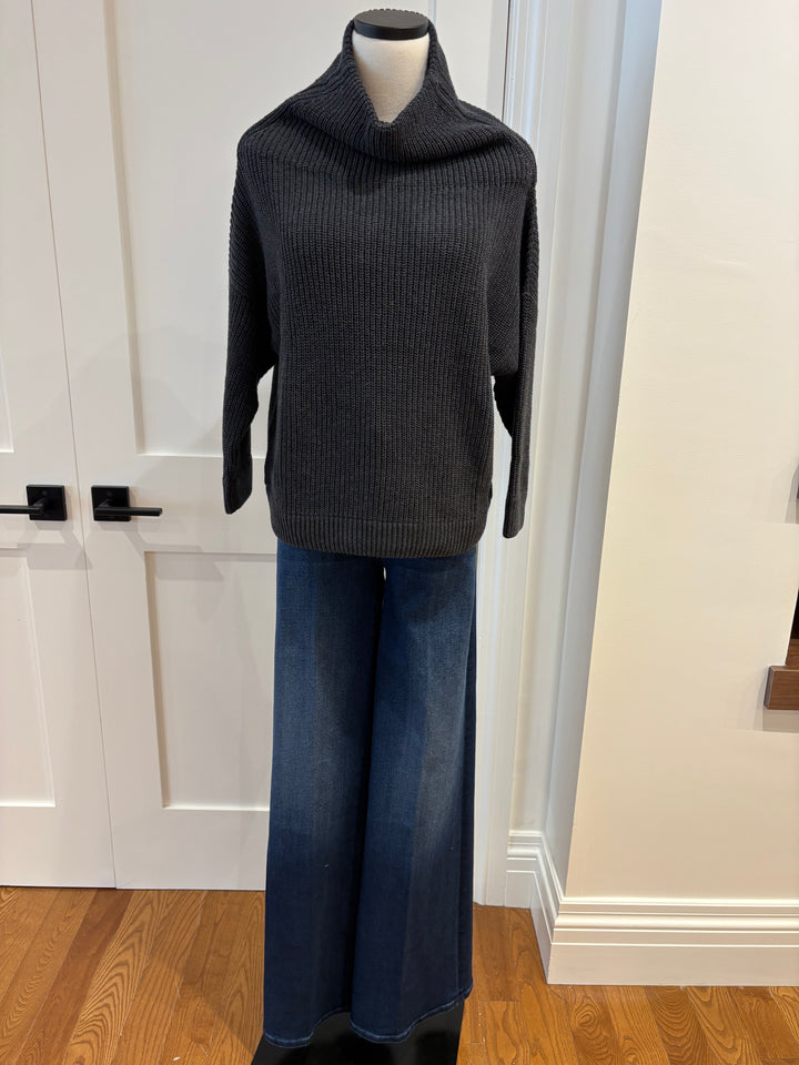 HALF CARDIGAN STITCH FUNNEL NECK - AUTUMN CASHMERE