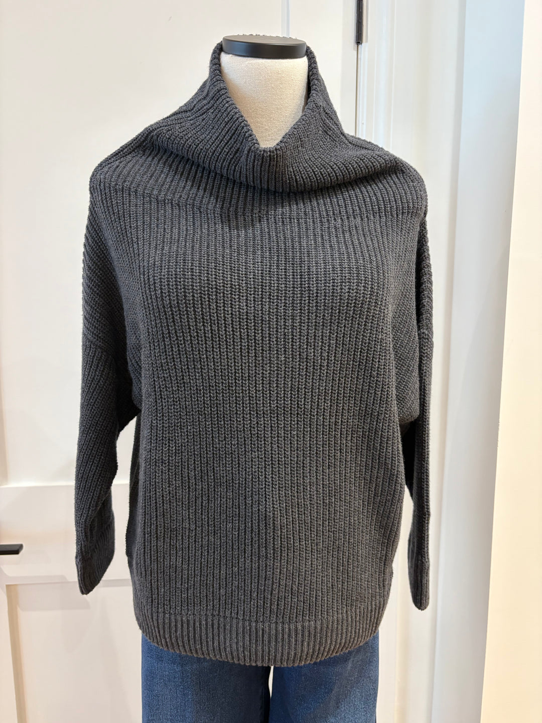 HALF CARDIGAN STITCH FUNNEL NECK - AUTUMN CASHMERE