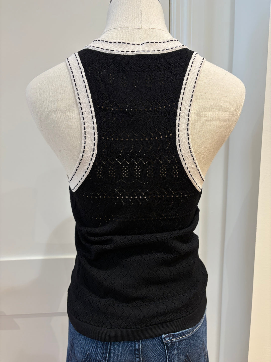POINTELLE RACER BACK TANK W/ SADDLE STITCHING - AUTUMN CASHMERE
