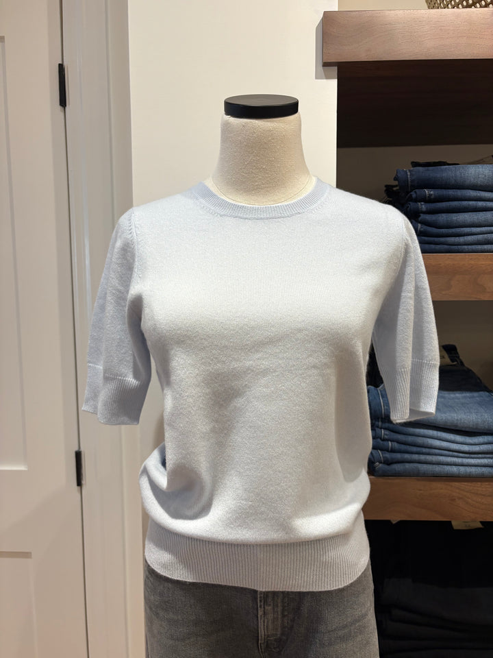 SHORT SLEEVE CASHMERE SWEATER (WAVE) - REPEAT