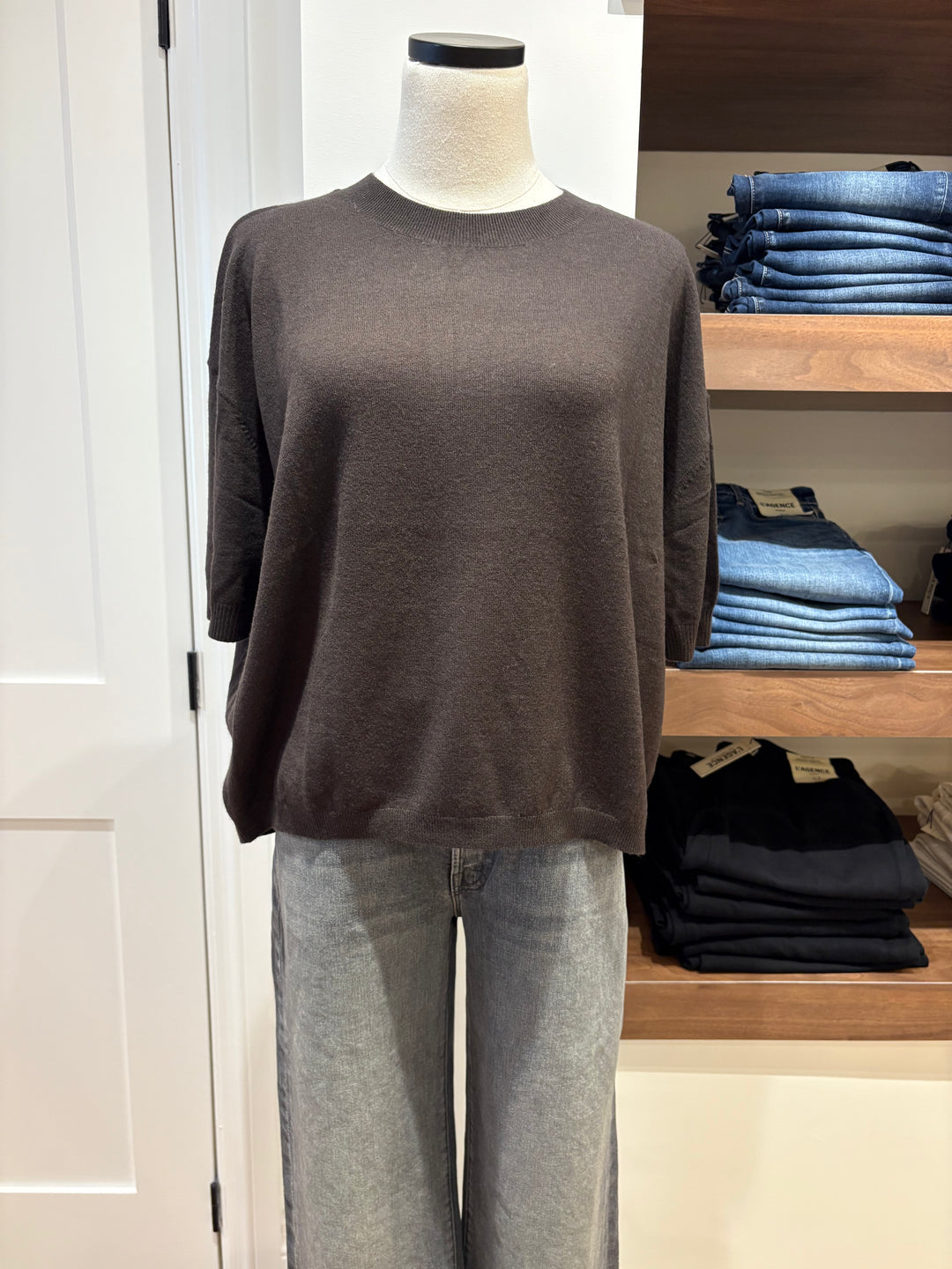 HALF SLEEVE WOOL KNITTED PULLOVER - REPEAT