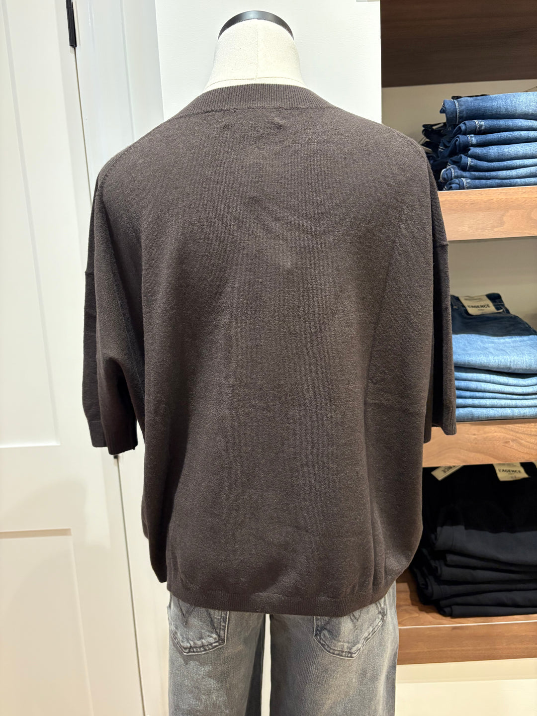 HALF SLEEVE WOOL KNITTED PULLOVER - REPEAT