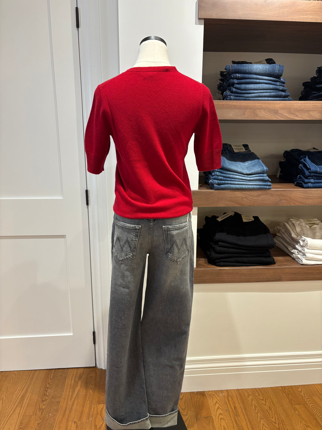 SHORT SLEEVE CASHMERE SWEATER (RED) - REPEAT