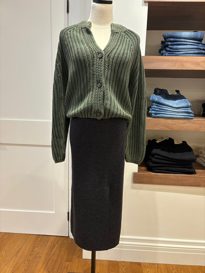 WOOL KNITTED SKIRT (DARK GREY) - REPEAT
