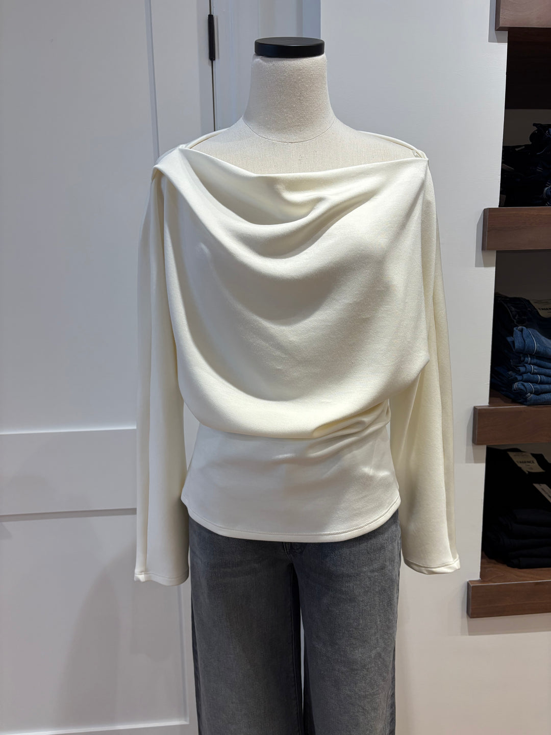 DEMI SOLID COWLNECK DOLMAN TOP - TYLER MADISON