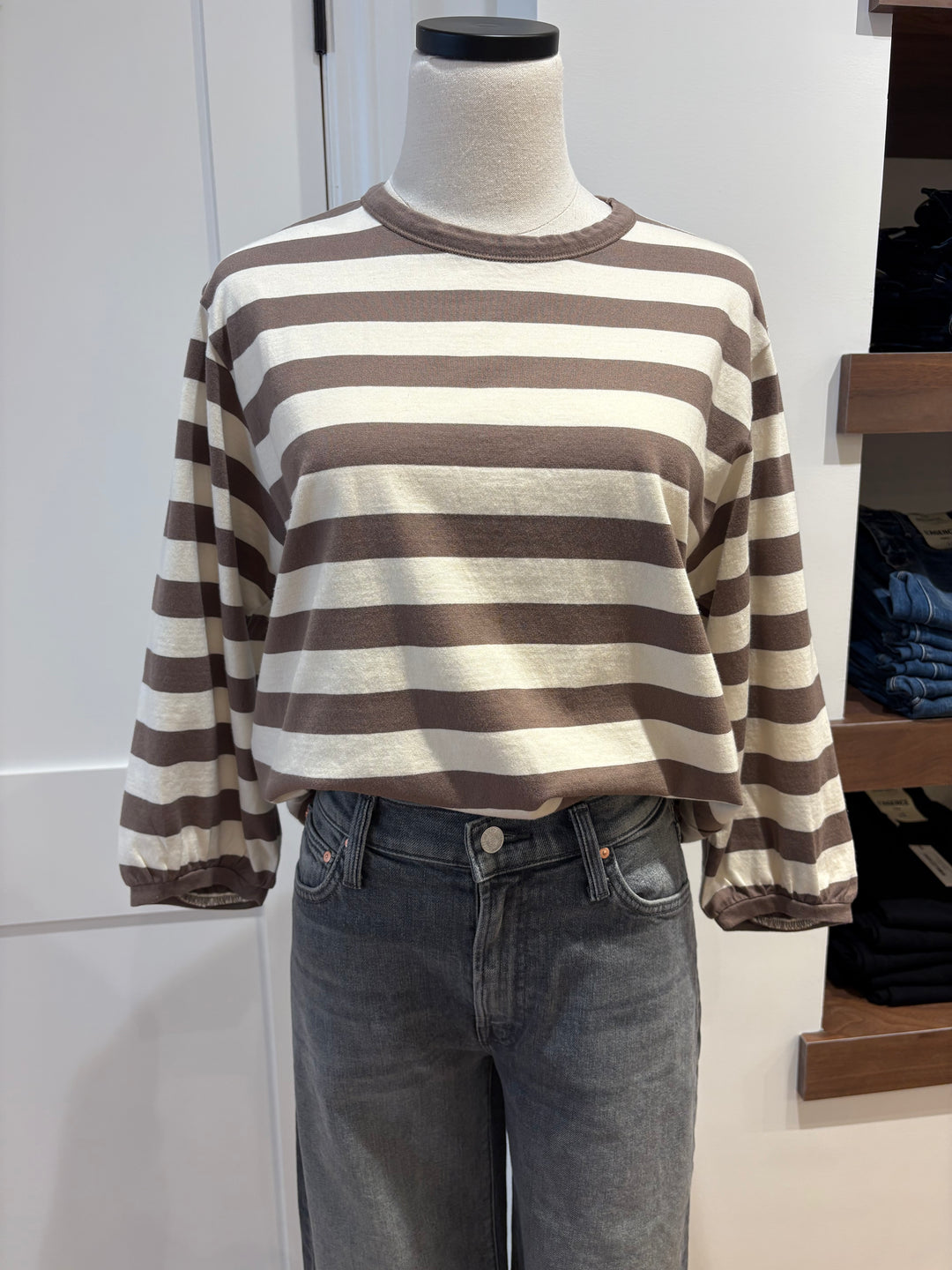 EDORA JERSEY STRIPE TOP - VELVET