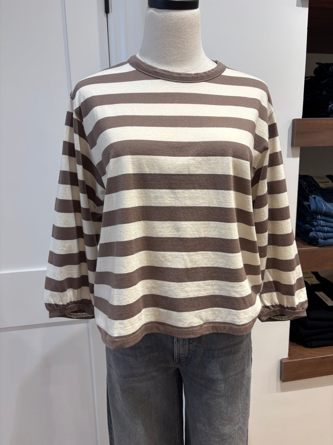 EDORA JERSEY STRIPE TOP - VELVET