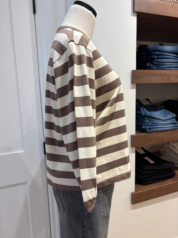 EDORA JERSEY STRIPE TOP - VELVET