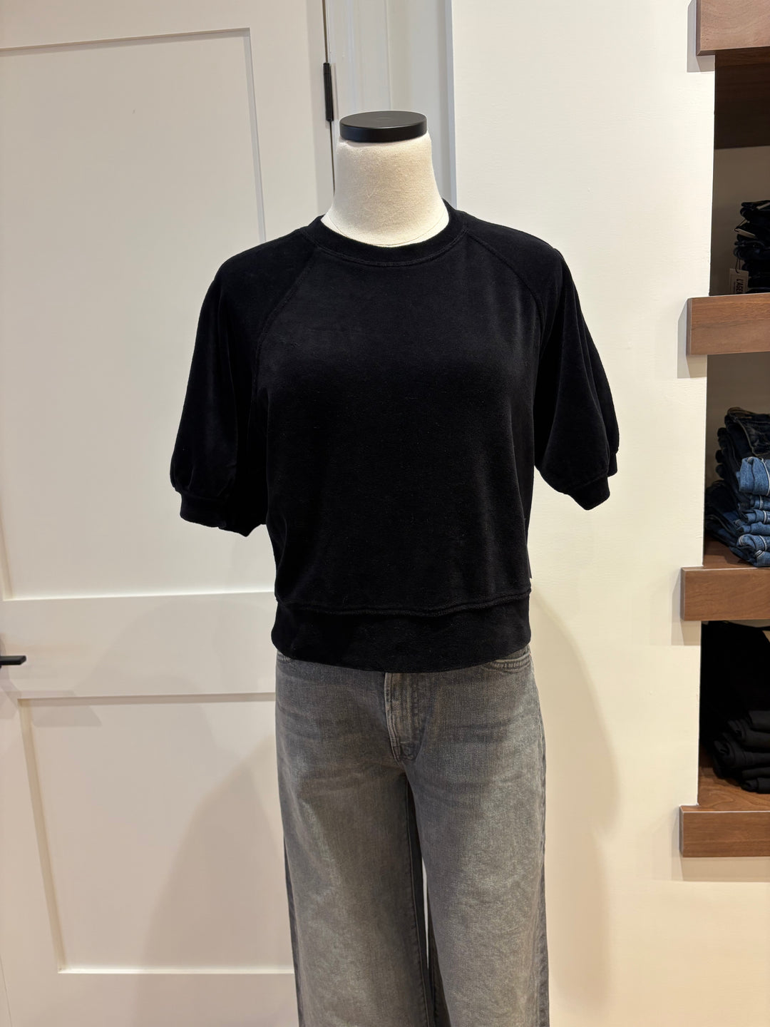 AVIS COTTON VELOUR TOP - VELVET