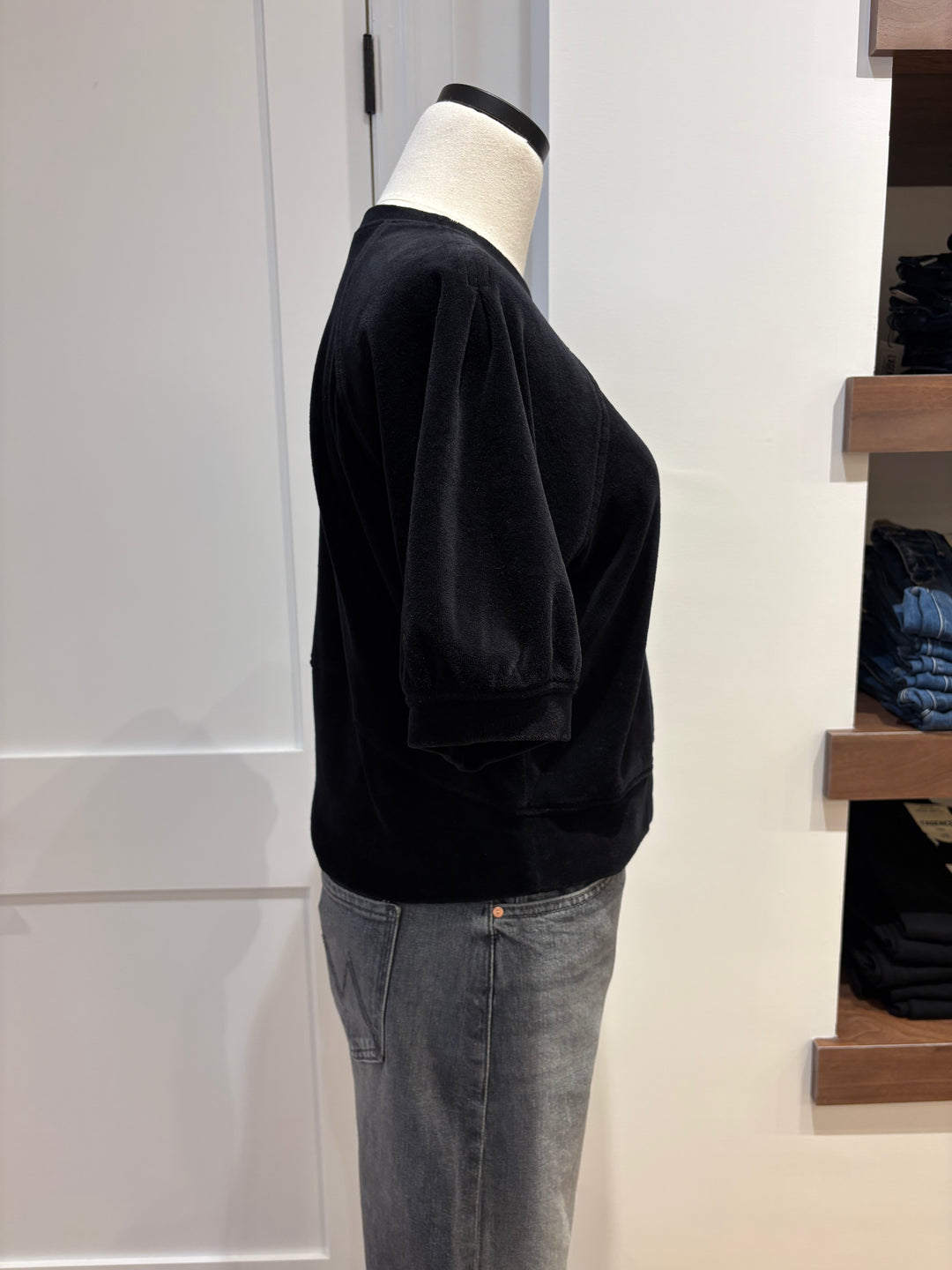 AVIS COTTON VELOUR TOP - VELVET