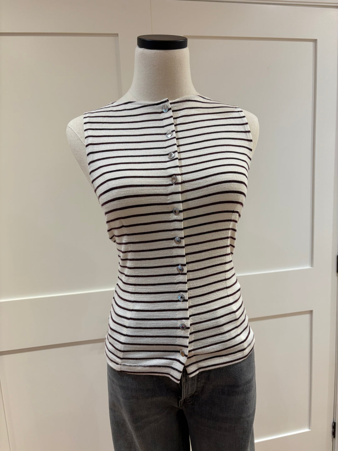THE KNIT STRIPE BOATNECK TANK - RAG & BONE