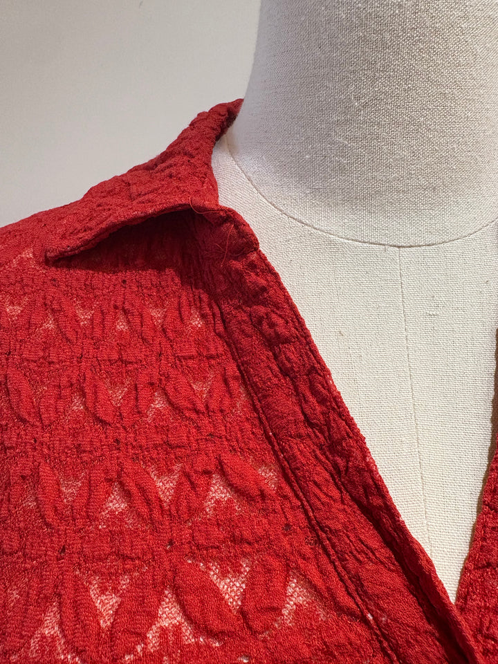 DREAMGIRL LACE BUTTON UP TOP (RED ENERGY) - SANCTUARY