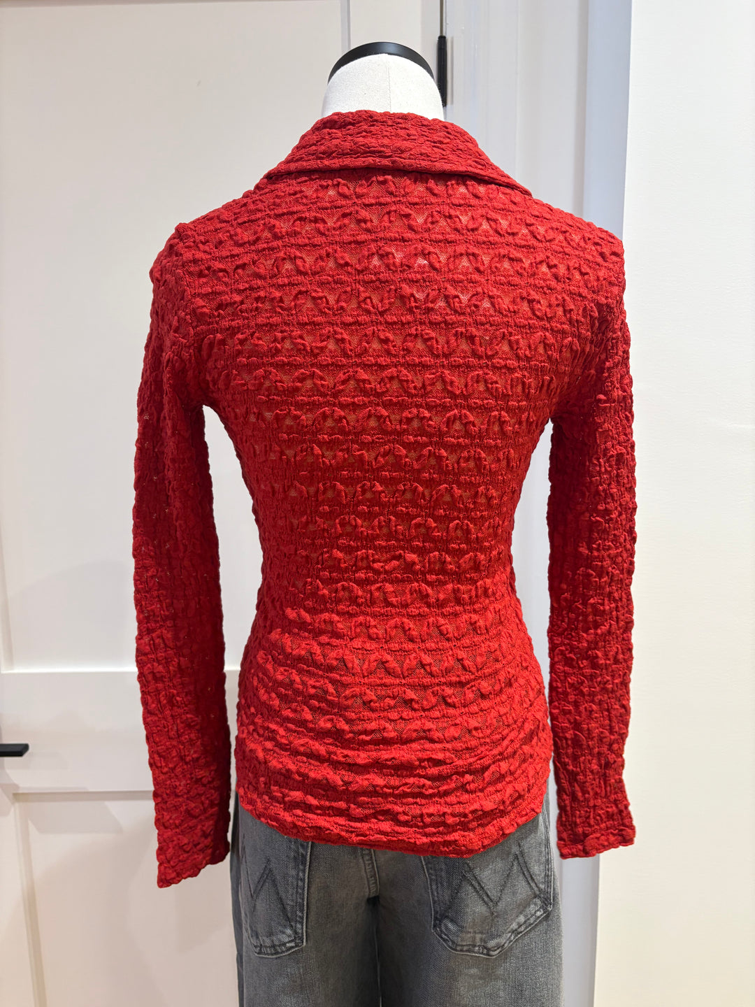 DREAMGIRL LACE BUTTON UP TOP (RED ENERGY) - SANCTUARY