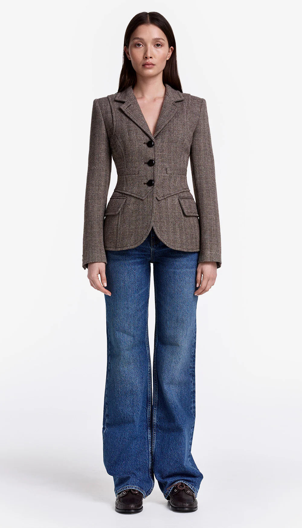 THREE BUTTON BLAZER (GREIGE) - SMYTHE